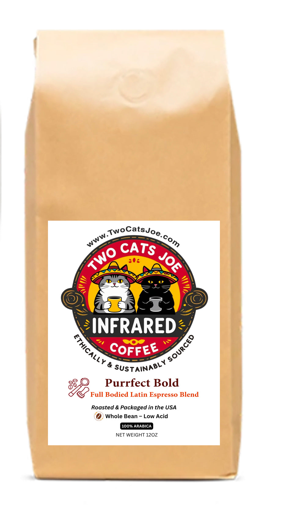 Purrfect Bold: Infrared Roasted Full-Bodied Dark Whole Coffee Beans